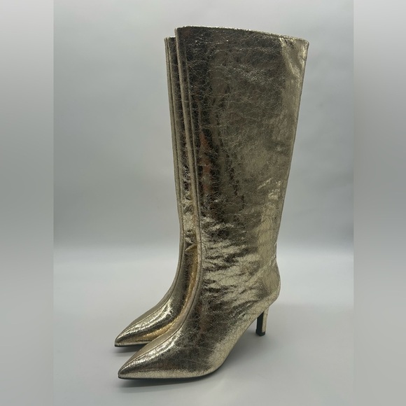 Worthington Gold Metallic Knee High Boots | Size 9.5M | Vegan | New With Box - Picture 6 of 16
